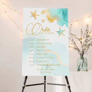Starfish Order Of Events Wedding Day Timeline  Foam Board