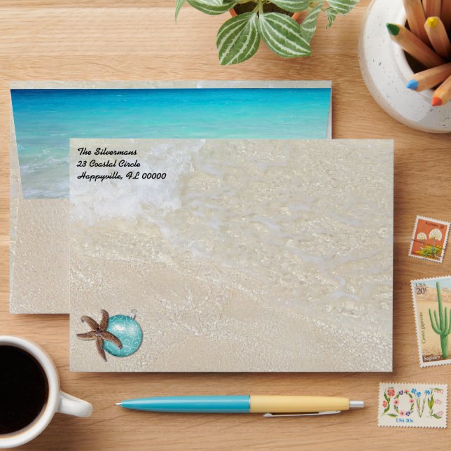 Starfish Ornament Beach Christmas A7 Envelope (Desk)
