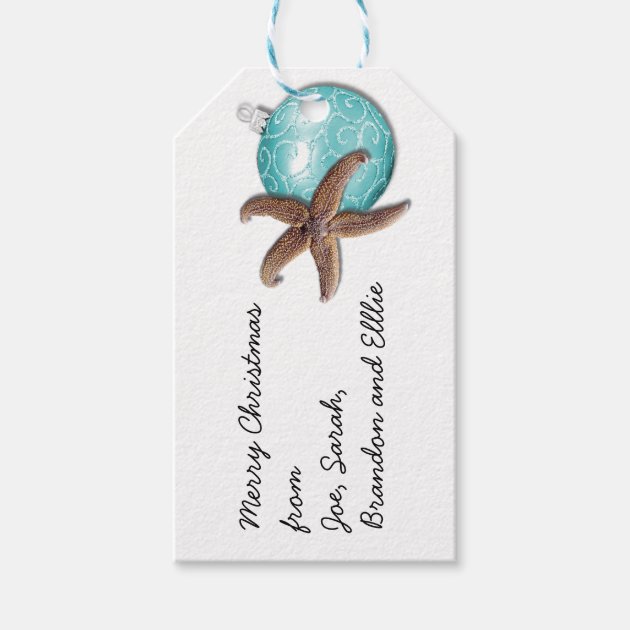 Starfish Ornament Tropical Christmas Gift Tags