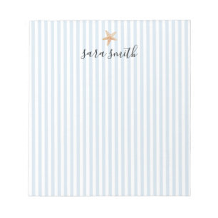 Starfish Painting Custom Name Stripe Notepad