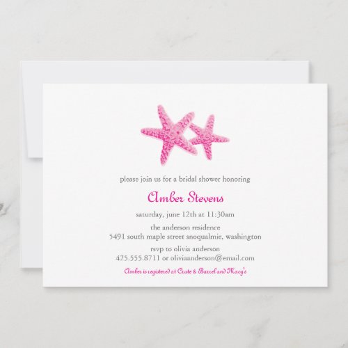 Starfish Pair Shower/Party Invitation