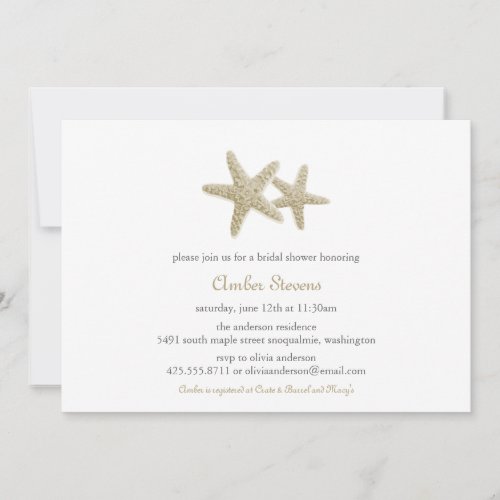 Starfish Pair Shower/Party Invitation