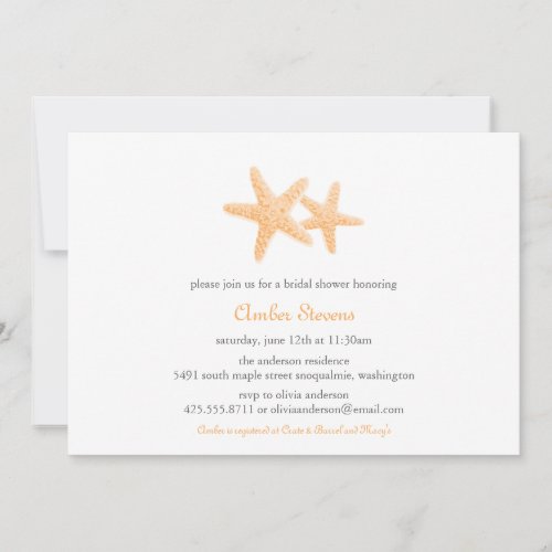 Starfish Pair Shower/Party Invitation