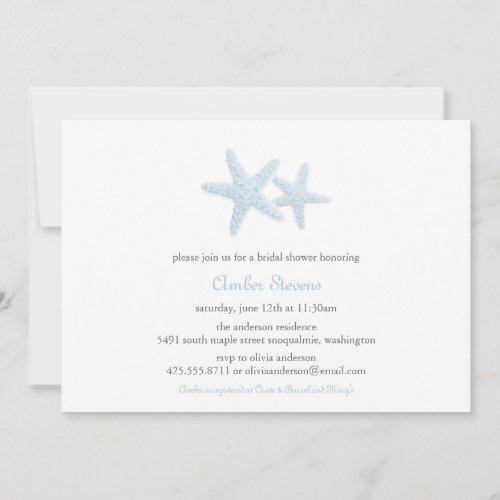 Starfish Pair Shower/Party Invitation