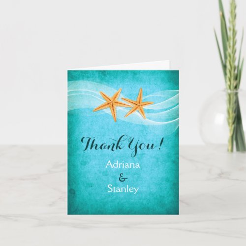 Starfish pair  veil beach beach wedding Thank You