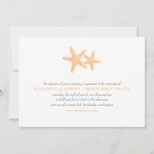 Starfish Pair Wedding Invitation