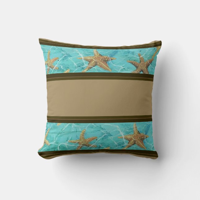 Starfish Paradise Designer Throw Pillow 16" x 16" (Front)