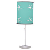 Starfish Pattern Beach Coastal Teal Blue Nautical  Table Lamp (Front)