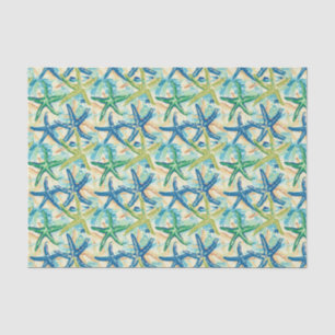 Starfish Pattern Blue and Green Decoupage Tissue Paper
