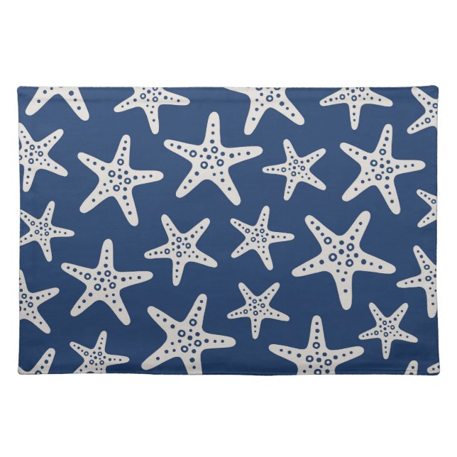 Starfish Pattern Blue Cloth Placemat (Front)