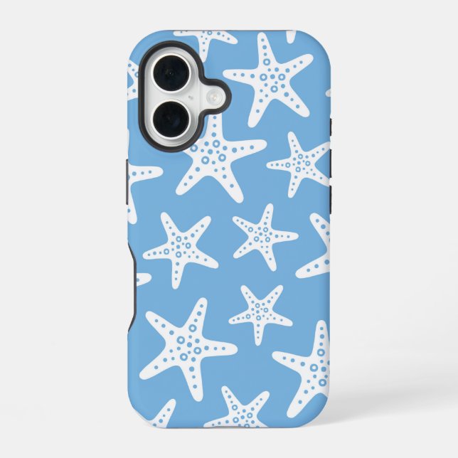 Starfish Pattern Blue Iphone Case (Back)