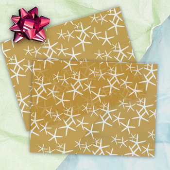 Starfish Pattern Golden Tan Tissue Paper by holiday_store at Zazzle