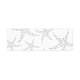 Starfish Pattern in Light Gray and White Label