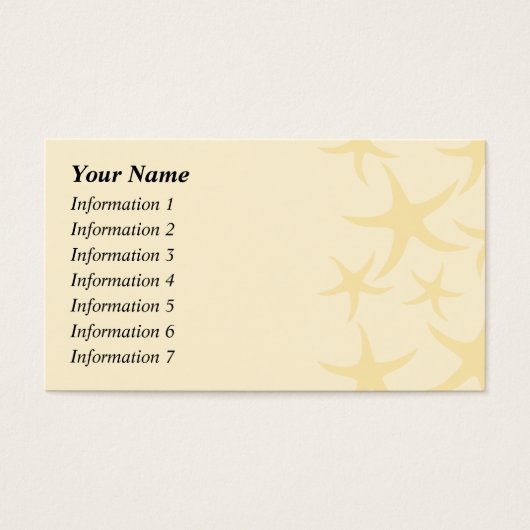 Starfish Pattern in Pastel Yellow. (Front)