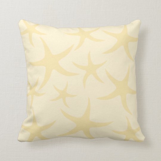 Starfish Pattern In Pastel Yellow Throw Pillow Zazzle Com