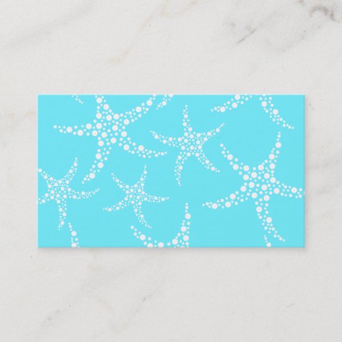 Starfish Pattern in Turquoise and White Business Card