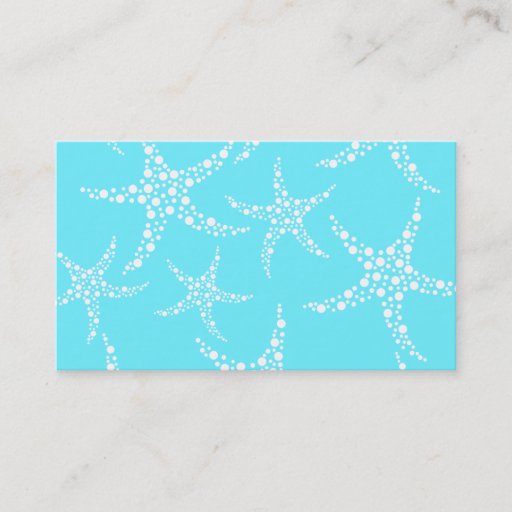 Customizable Starfish Pattern in Turquoise and White. Business Card