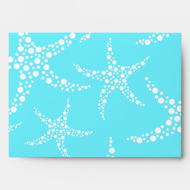 Starfish Pattern in Turquoise and White. Envelope (Front)