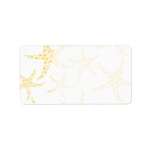 Starfish Pattern in Yellow and White. Label