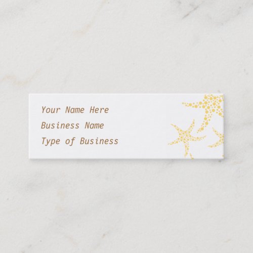 Starfish Pattern in Yellow and White. Business Card