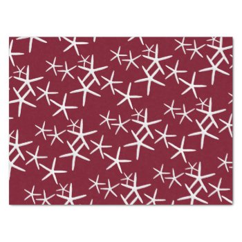Starfish Pattern Maroon Red Tissue Paper by holiday_store at Zazzle
