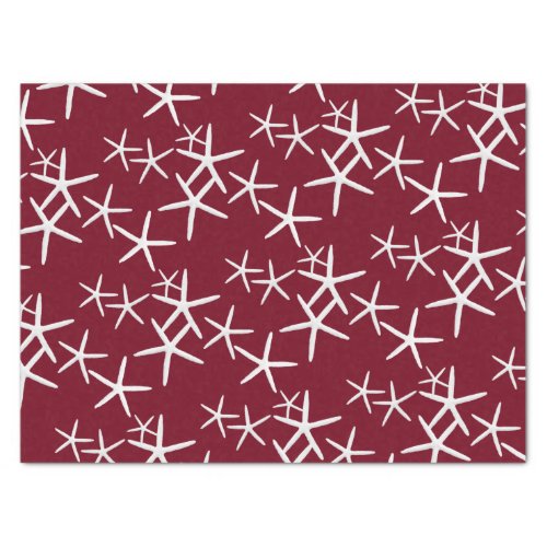 Starfish Pattern Maroon Red Tissue Paper