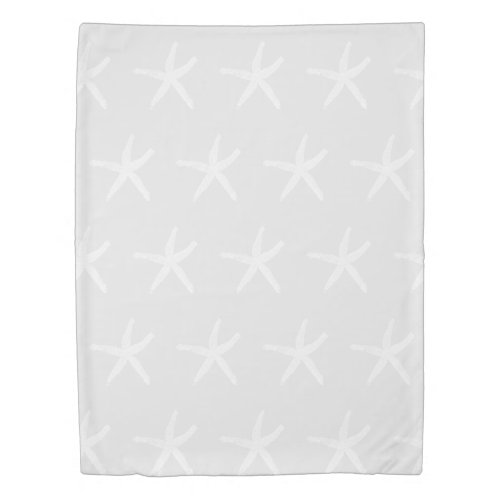 Starfish Pattern Nautical Grey Gray White Decor Duvet Cover