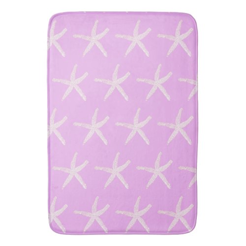 Starfish Pattern Nautical Pink Purple Lavender Bath Mat