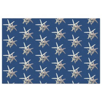 Starfish Pattern Navy Blue Tissue Paper by millhill at Zazzle