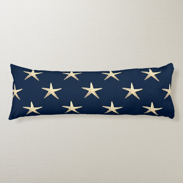Starfish pattern on Solid Background  Body Pillow (Front)
