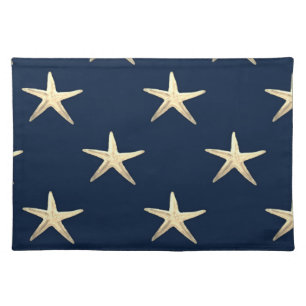 Starfish pattern on Solid Background Cloth Placemat