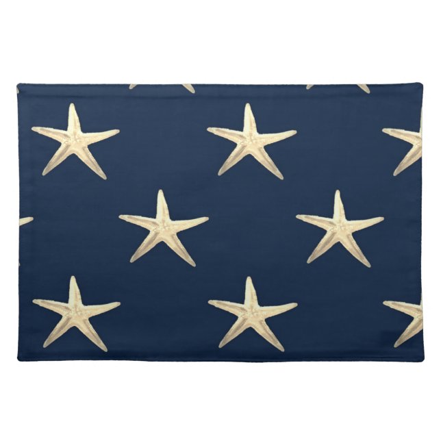 Starfish pattern on Solid Background  Cloth Placemat (Front)
