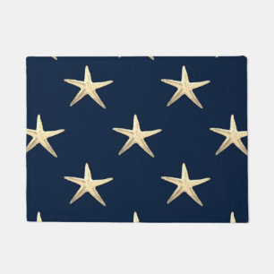 Starfish pattern on Solid Background  Doormat