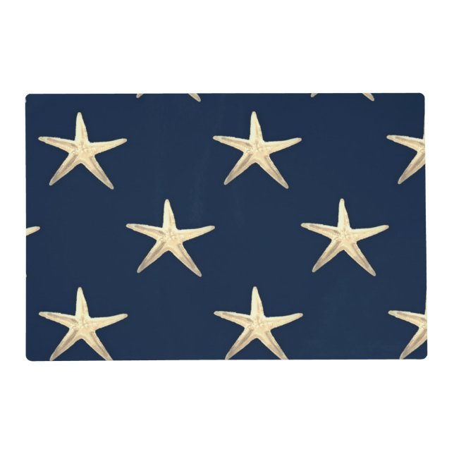 Starfish pattern on Solid Background  Placemat (Front)