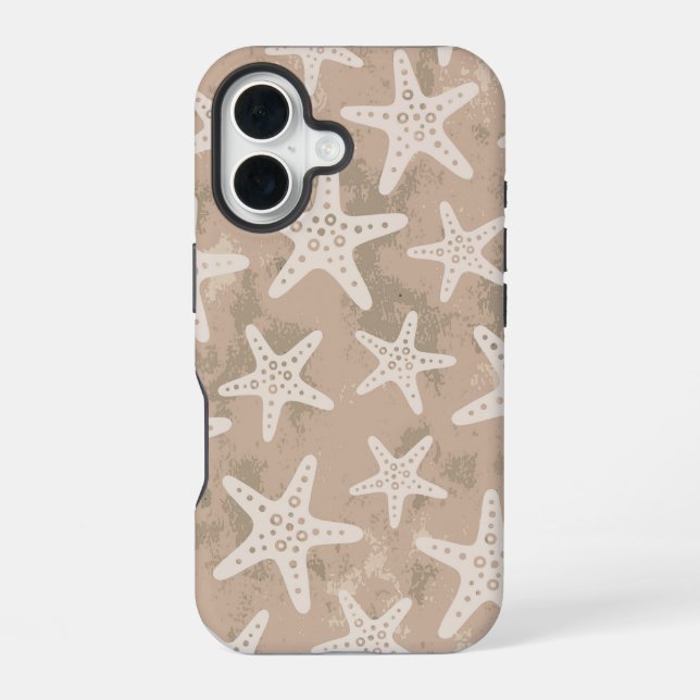 Starfish Pattern Sand Beige Iphone Case (Back)