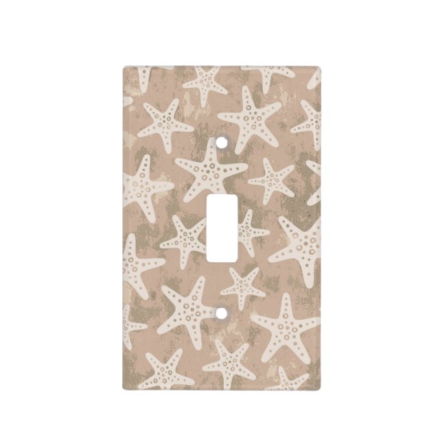 Starfish Pattern Sand Beige Light Switch Cover (Front)