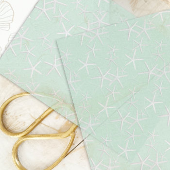 Starfish Pattern Sea Foam Green Tissue Paper by holiday_store at Zazzle