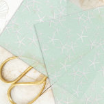Starfish Pattern Sea Foam Green Tissue Paper<br><div class="desc">White starfish pattern over sea foam green tissue paper for celebrating a tropical birthday or special event.  Easily change the background color in the “customize further” area.</div>