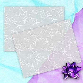 Starfish Pattern Silver Gray Tissue Paper by holiday_store at Zazzle
