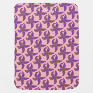 starfish pattern Thunder_Cove pink/blue Receiving Blanket