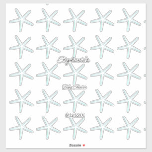 Starfish Patterns Baby Shower Boy Girl 2023 Cute Sticker