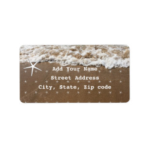 Starfish Patterns Beach Nautical Weddings 2021 Label