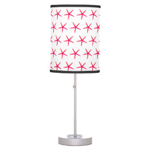 Starfish Patterns Coral Pink Nautical Cute Girly Table Lamp