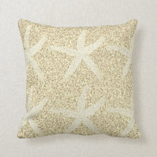 Starfish Patterns Gold Glitter Nautical Cute Gift Throw Pillow