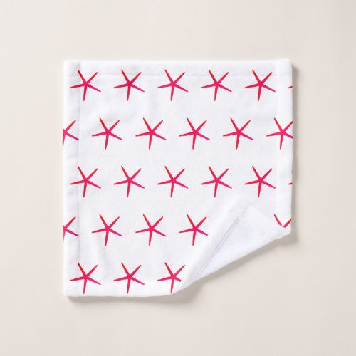 Starfish Patterns Nautical Beach Coral Pink Girly Wash Cloth