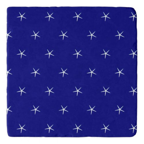 Starfish Patterns Navy Blue Custom Nautical Gift Trivet