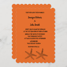 Starfish Patterns Orange Black Colorful Wedding