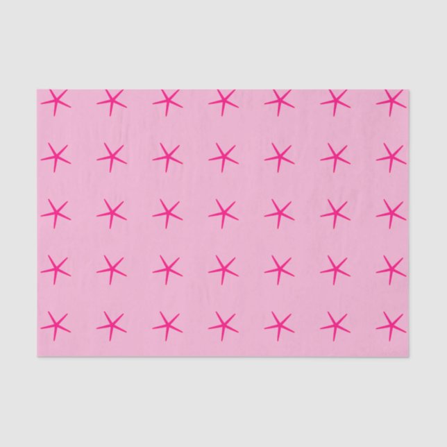 Starfish Patterns Pink Birthdays Weddings Custom Tissue Paper (Front)
