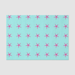 Starfish Patterns Pink Teal Blue Custom Birthdays Tissue Paper