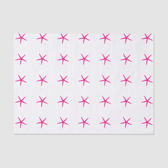 Starfish Patterns Pink White Beach Birthdays Cute Tissue Paper (Front)